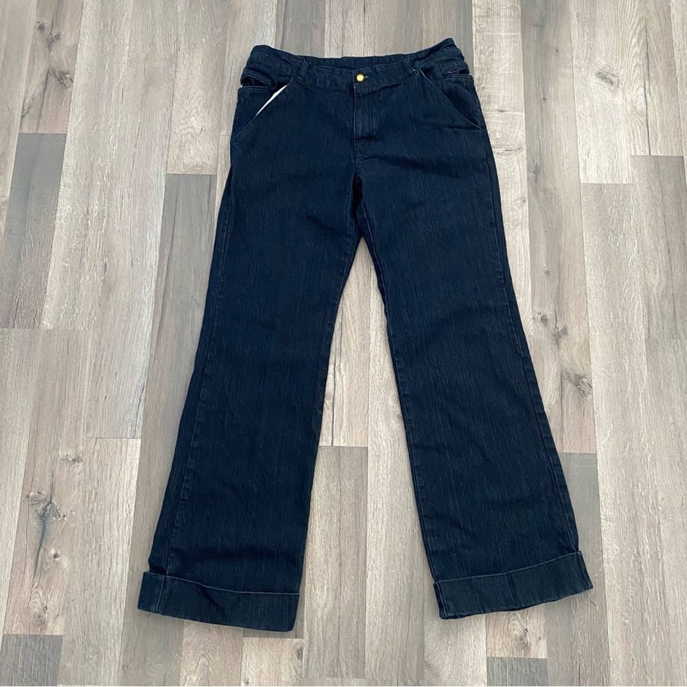 Vintage Dark Wash Wide Leg Jeans